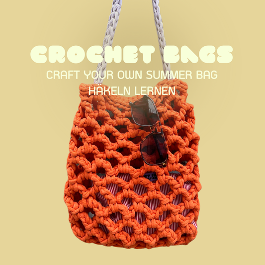 Tasche aus tshirt wolle selber häkeln.